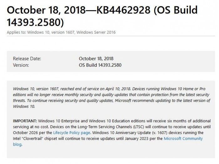 三大Win10功能更新獲累積更新，修復大量BUG
